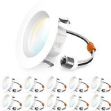 Sunco 10 Pack 4 Inch LED Recessed Lights, Retrofit Can Lighting, 660 LM, 11W (40W Equivalent), Selectable CCT 2700K/3000K/3500K/