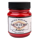 Jacquard Lumiere 2.25oz Fabric Paint Crimson Metallic Paint for Fabric, Leather, Canvas, Paper and Wood Lightbodied Metalli