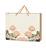 PPJ  WEDDING (LOTUS) PARTY (10 Pcs.) PAPER CARRY BAG, 17 Inch X 13 Inch X 4 Inch (LARGE) RETURN GIFT/HAPPY BIRTHDAY/RETURN GIF