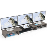 WESTREE Triple Dual Monitor Stand Riser, 56 Extra Long Monitor Stand for 1~2~3 Monitors, Monitor Stand with Length and Angle Ad