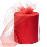 6 x 200 Yards Red Tulle Fabric Rolls, Red Spool Tulle Ribbon for DIY Tutu Skirt Wedding Decoration Baby Shower Birthday Party Ba