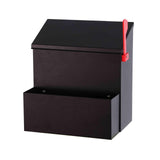 Wall Mount Mailbox with Flower Planter - Black Large Capacity Security Wall Mounted Mailbox - Waterproof Vertical Drop Mail Box 