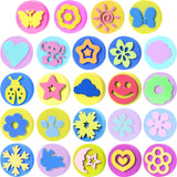24 Pieces EVA Painting Sponges Foam Painting Stamper for Kids Double-Side Sponge Stamper for Toddlers Early Learning and Crafts 
