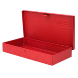 URREA Metal Tool Box 9.6 x 5 x 1.4 Portable Tool Storage/Organization Box with 24 Gauge Construction & Durable Red Finish 