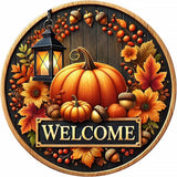 MjhRcll Fall Diamond Art Kits for Adults,5D DIY Pumpkins Diamond Dots Round Full Drills,Circle Design Diamond Painting Kits for 