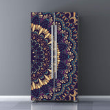 Vintage Art Self Stick Vinyl Door Mural Sticker, Peel and Stick Removable Refrigerator Wrap Decal, Ottoman Motifs, 32.3x78.7, 2 
