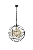 Living District Cordelia 6-Light Transitional Metal Pendant In Black And Gold