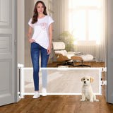 14 H Dog Gate - Puppy and Small Dog Gates, Retractable, Mesh, Expands Up to 59 Inches, Indoor/Outdoor, perfect for Doorways & S