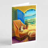 French Bulldog Couch Sitting Greeting Cards And Envelopes Pack Of 8