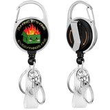 Funny Dumpster on Fire Badge Reel Retractable Heavy Duty with 360Swivel Carabiner Clip,Cute ID Badge Holder Retractable, Nurse T