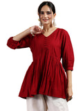 Libas Women'S Silk Blend Regular Kurti (29139_Red_S)