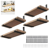 Storystore Shelf Brackets, Heavy Duty Hook Brackets for Shelves, Black L Shelf Bracket Wall Mount for DIY Open Shelving (12 Inch