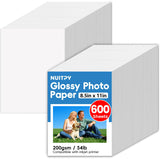 600 Sheets Glossy Photo Paper, 8.5in x 11in Inkjet Photo Printer Paper, Picture Paper for Photos, Calendars, Brochures, Cards, M