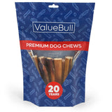 ValueBull Bully Sticks for Dogs, Jumbo 6 Inch, 25 Count - All Natural Dog Treats, 100% Beef Pizzles, Single Ingredient