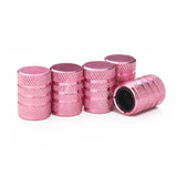 Tire Valve Stem Caps 5 pcs,Pink Aluminum Alloy,Anodized Aluminum Tire Valve Cap Universal Fit for Cars/Motorcycles/Bikes, Anti-C