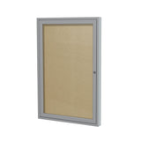 Ghent 36 x 36 1 Door Outdoor Satin Aluminum Frame Enclosed Vinyl Bulletin Board, Caramel (PA13636VX181) Made in USA
