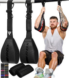 RDX AB Straps for Pull Up Bar Hanging (Pair), Maya Hide Leather, Abdominal Muscle Building Padded Arm Support Slings with D-Ring