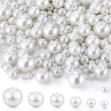 Sureio 1000 Pcs Glass Pearl Beads for Jewelry Making 6 Sizes Seed Bulk Tiny Satin Luster Round Loose Faux Pearl Beads with Holes