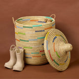Basket, Laundry Hamper, Toy Storage, Blanket Basket, With Lid, Wicker, Woven, Bedroom, Living Room, Nursery, Decorative, Small, 