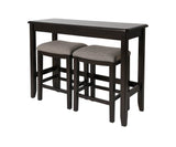 NewRidge Home Goods Sofa Table with Two Stools Counter Set, Espresso