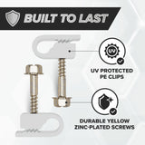 THE CIMPLE CO - Single Coaxial Cable Clips, Cat6, Electrical Wire Cable Clip, 1/4 in (6 mm) Screw Clip and Fastener, White (50 P