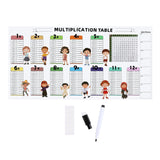 Multiplication Table Poster Math Learning Chart Erasable Educational Wall Decal Times Table with Markers Kids School Classroom H