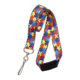 Specialist ID Bulk 10 Pack Autism Awareness Lanyard with Safety Breakaway Clasp Cute Puzzle Pieces Design 3/4 Wide Soft I