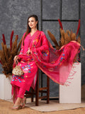 Anni Designer Women'S Cotton Blend Straight Printed Kurta With Pant & Dupatta (Sanskrit Rani-Nw_S_Pink_Small),Pink,S,,,