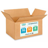 Medium Moving & Shipping Boxes 16L x 10W x 8H (25-Pack) - Extra Strength 200 lb vs Regular - Corrugated Medium Moving Boxes - Ca