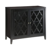 Benzara Ceara Console Table with 2 Doors, Black