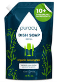 Puracy Natural Dish Soap Refill - Skin-Softening Plant-Based Liquid Dishwashing Detergent Soap, Clean-Rinsing Water-Sheeting For