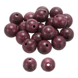 HARFINGTON 200pcs Natural Wooden Beads 8mm Purple Perilla Wood Round Polished Loose Bead Smooth Spacer Balls Beading for Jewelry