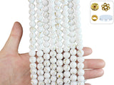 Pamir Tong 500PCS 10mm White Glass Beads for Jewelry Making,Round Smooth Beads, Bracelet Space Loose Beads for Jewelry Making Ea