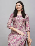 Anni Designer Women'S Cotton Blend Straight Printed Kurta With Pant (Seep Purple-Nw_3Xl_Purple_Xxx-Large),Purple,3XL,,,