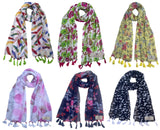 Fusfus WomenS Printed Chiffon Scarves And Stoles, Free Size(Multicolour, Fs1056) Pack Of 6 (Multicolor1)