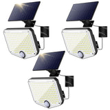 MoKo Motion Sensor Outdoor Lights - 222 LED Super Bright Solar Lights Outdoor with Remote Control & 16.4 Ft Cable 3000mah Waterp