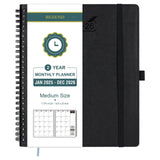 BEZEND 2 Year Monthly Planner 2025-2026 Medium Size 7 x 9 (Jan 2025 - Dec 2026) Spiral Calendar Book with Tabs, 120 GSM Thick Pa