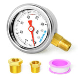 MEANLIN MEASURE 0~30Psi Stainless Steel 1/8 NPT 1.5 FACE DIAL, Glycerin Filled Pressure Gauge, Liquid Filled, Water Oil Air, Low