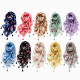 Cashish Kloset WomenS Floral Print Scarf With Tassels Soft Lightweight Viscose Cotton Blend Stoles For Girls & Ladies, Set Of 2