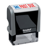 Trodat Stamp 4912 Office Printy with English Text Past Due Self Inking, Red and Blue Ink, Impression Size 3/4 x 17/8