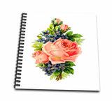 3dRose db_80421_1 Victorian Image of Roses N Violets Drawing Book, 8 by 8Inch