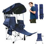 Folding Camping Chairs Canopy Outdoor: Sports Portable Beach Chair with Canopy-Lawn Beach Chairs with Umbrella for Adults-Campin