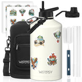 1 Gallon Water Bottle Insulated(Cold for 48 Hrs),BPA Free&Leak Proof,128oz Stainless Steel Water Jug,Large Water Bottle with Str