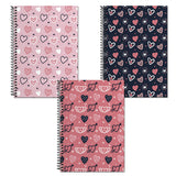 Starcandy Cute Pattern Diary Set Of 3 Spiral A5 Size Wiro Bound Premium Notebook (80Gsm, 180 Ruled Pages, Multicolour)