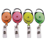 Advantus 91119 CarabinerStyle Retractable ID Card Reel, 30Inch Extension, Assorted Neon, 20/Pack