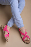 Shoetopia Cross Strap Magenta Flat Sandals For Women & Girls -Eu41,Magenta,8,B0D8QDBW2C