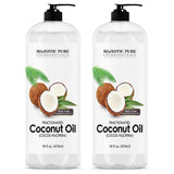 MAJESTIC PURE Fractionated Coconut Oil | Relaxing Massage Oil for Massage Therapy | Liquid Coconut Oil for Diluting Essential Oi