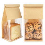 Foranda 50 Pack Bakery Bags with Window, 5.1x3.9x11 Inches Tin Tie Tab Lock Resealable Cookie Bags for Packaging Bagels, Bread L