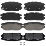AUTOMUTO D1125 & D1275 Ceramic Brake Pads Kits, Front Rear 8pcs Brake Pads Set fit For 2010-2017 For Chevrolet Equinox,2010-2017
