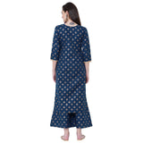Anni Designer Women'S Cotton Kurta With Palazzo (New-Blue Xx-Large),Blue,2XL,Cotton,Palazzo,Palazzo